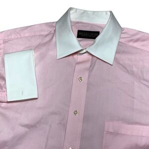 Donald J Trump Signature Collection 16.5 34/35 Pink Contrast Collar Dress Shirt